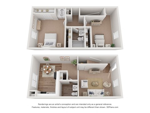 The York Floor Plan at Hyde Park Townhomes, PRG Real Estate Management, Chester, VA, 23831